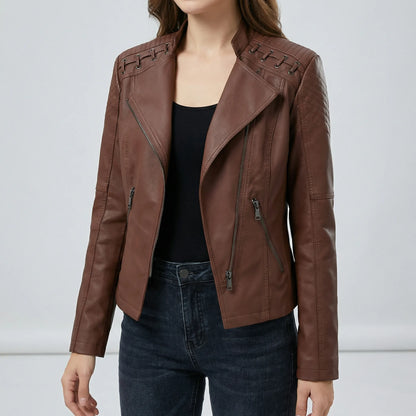 Vintage-Inspired Biker Jacket - Lily