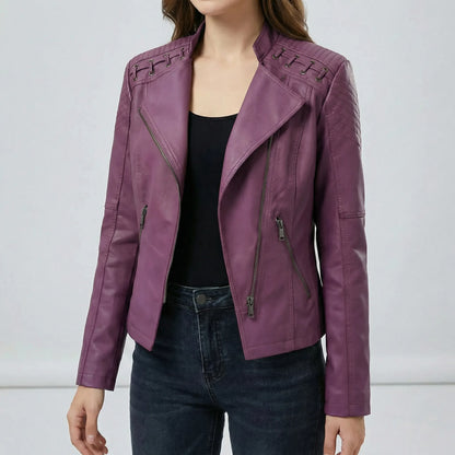Vintage-Inspired Biker Jacket - Lily