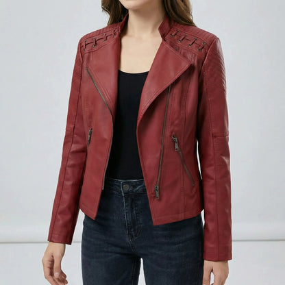 Vintage-Inspired Biker Jacket - Lily