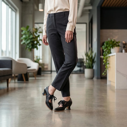 Vintage-Inspired Lace-Up Heeled Shoe - Virginia