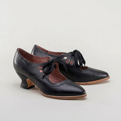 Vintage-Inspired Lace-Up Heeled Shoe - Virginia