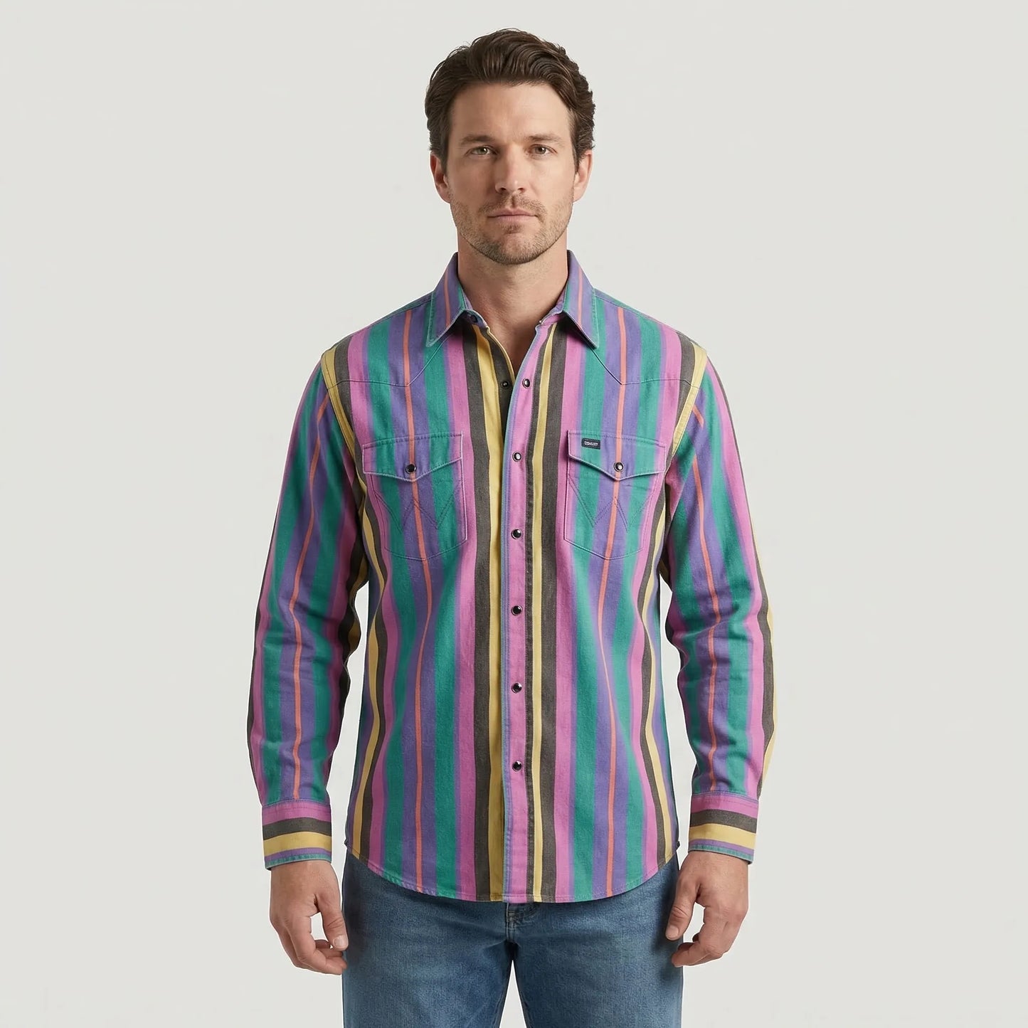 Vintage Stripe Long-Sleeve Button Shirt - Eric