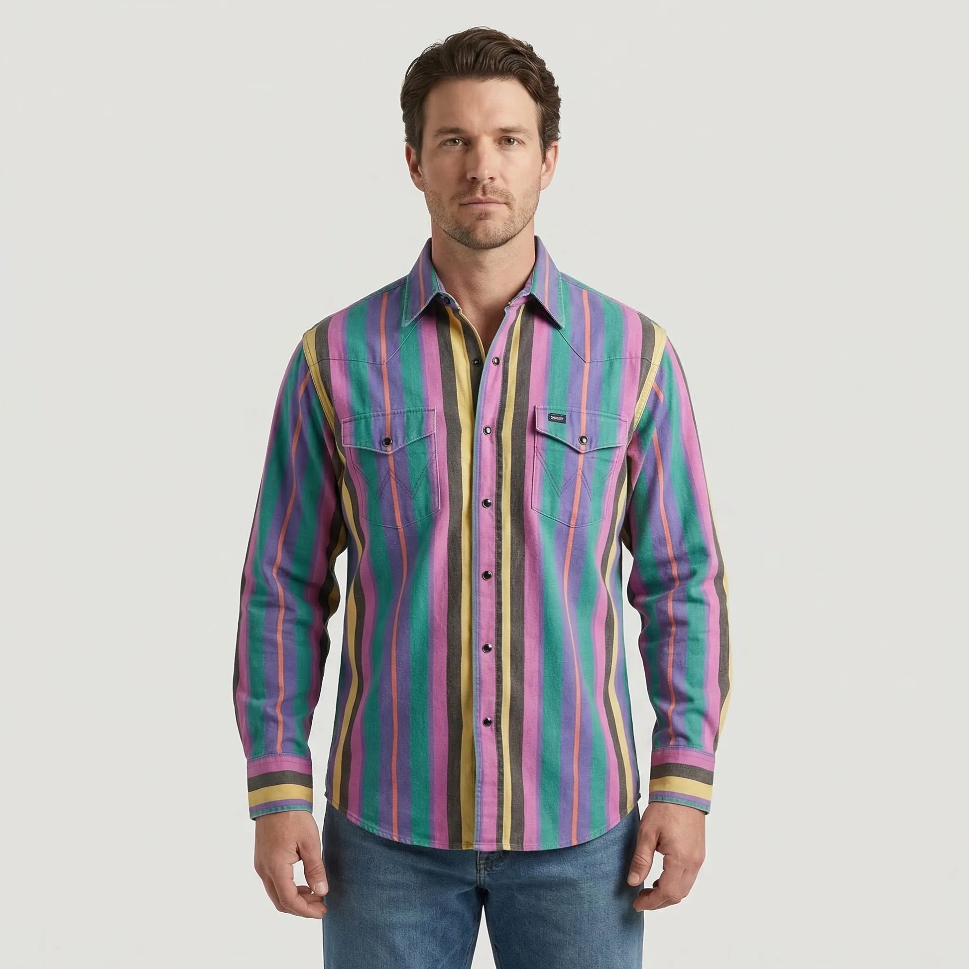 Vintage Stripe Long-Sleeve Button Shirt - Eric