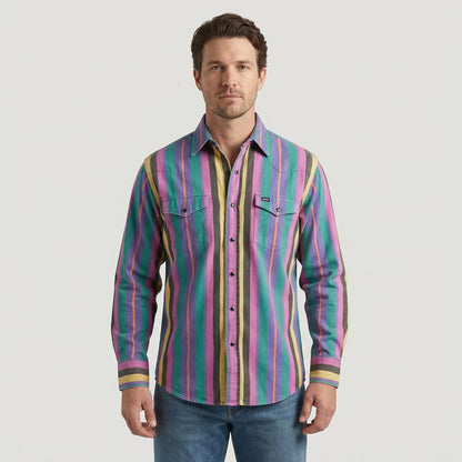 Vintage Stripe Long-Sleeve Button Shirt - Eric