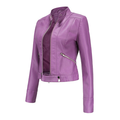 Stylish women's leather jacket in a classic design – Marlene Autumn Edition