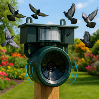 Bird Deterrent | Solar-Powered Motion Sensor | Animal-Friendly Hawk Calls 1