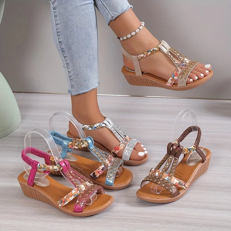 Comfortable Women's Orthopaedic Wedge Sandals with Soft Sole – Marla