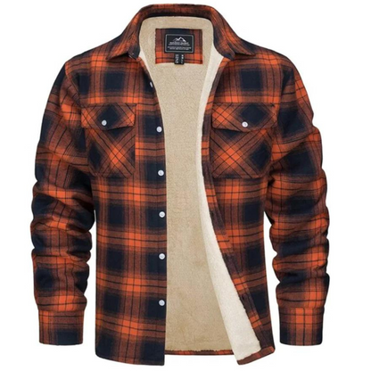 Fleece-lined men's check jacket – Arvid autumn edition