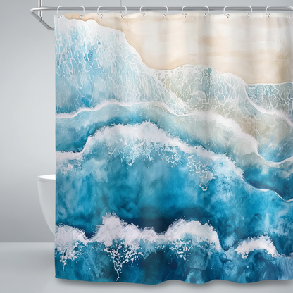 Wasserdichter Polyester Duschvorhang - Coastella