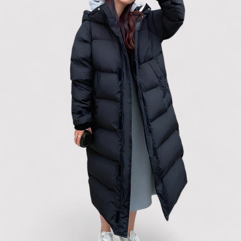 Water-Resistant Longline Puffer Jacket For Women - Eula