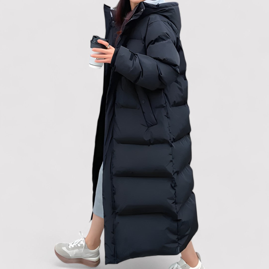Water-Resistant Longline Puffer Jacket For Women - Eula