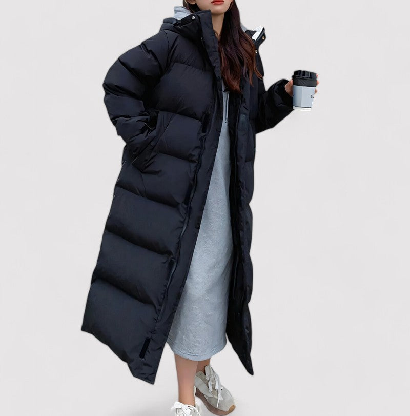 Water-Resistant Longline Puffer Jacket For Women - Eula