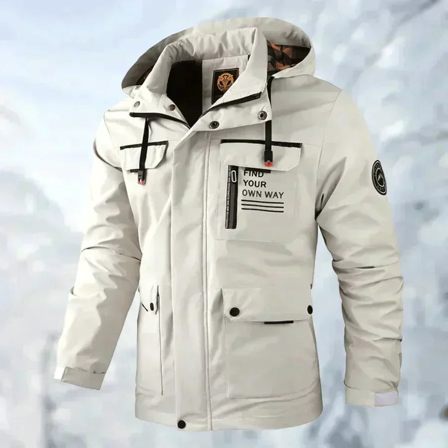 Water-Resistant Men's Jacket With Detachable Hood - Isaac