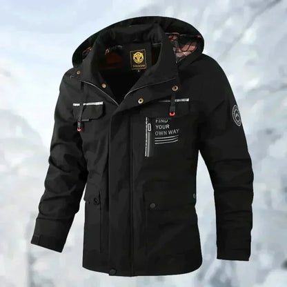 Water-Resistant Men's Jacket With Detachable Hood - Isaac