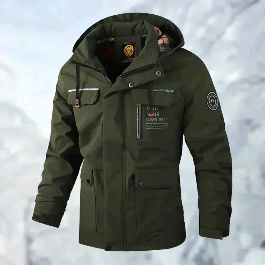 Water-Resistant Men's Jacket With Detachable Hood - Isaac