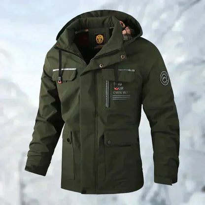 Water-Resistant Men's Jacket With Detachable Hood - Isaac