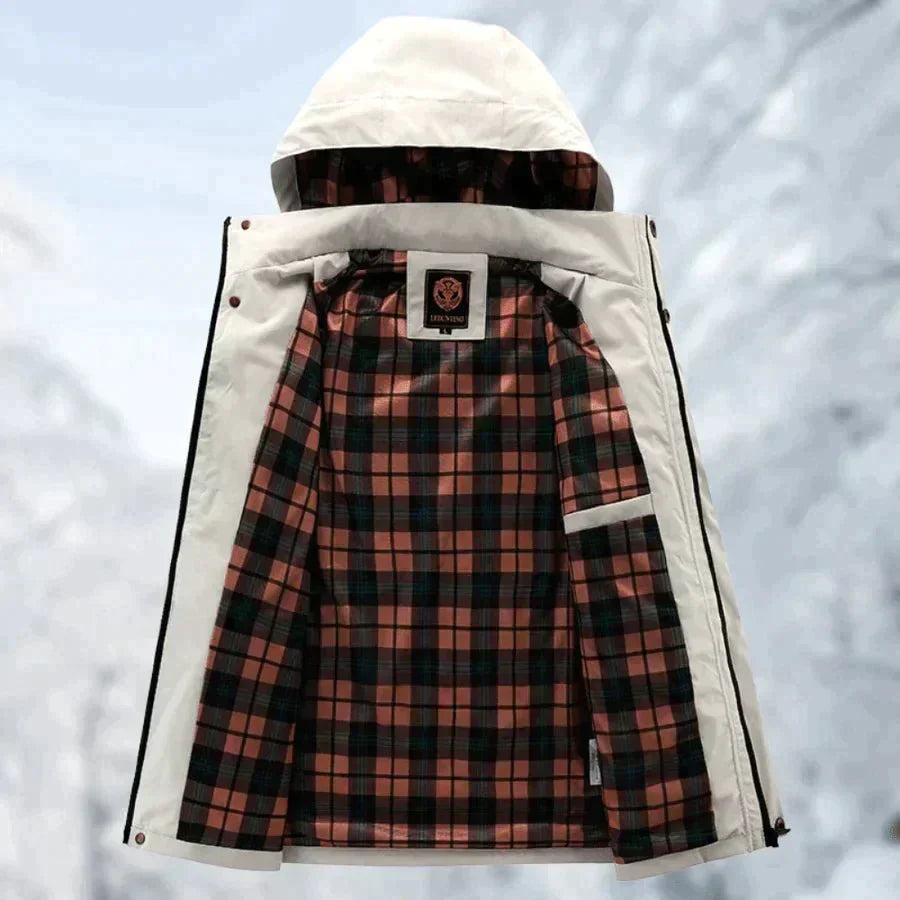 Water-Resistant Men's Jacket With Detachable Hood - Isaac