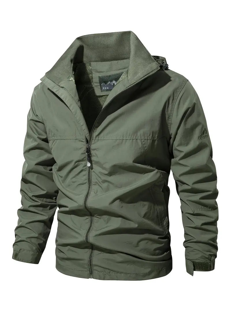 Water-Resistant Outdoor Jacket With Detachable Hood - Shane