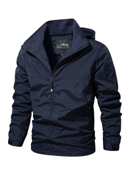 Water-Resistant Outdoor Jacket With Detachable Hood - Shane