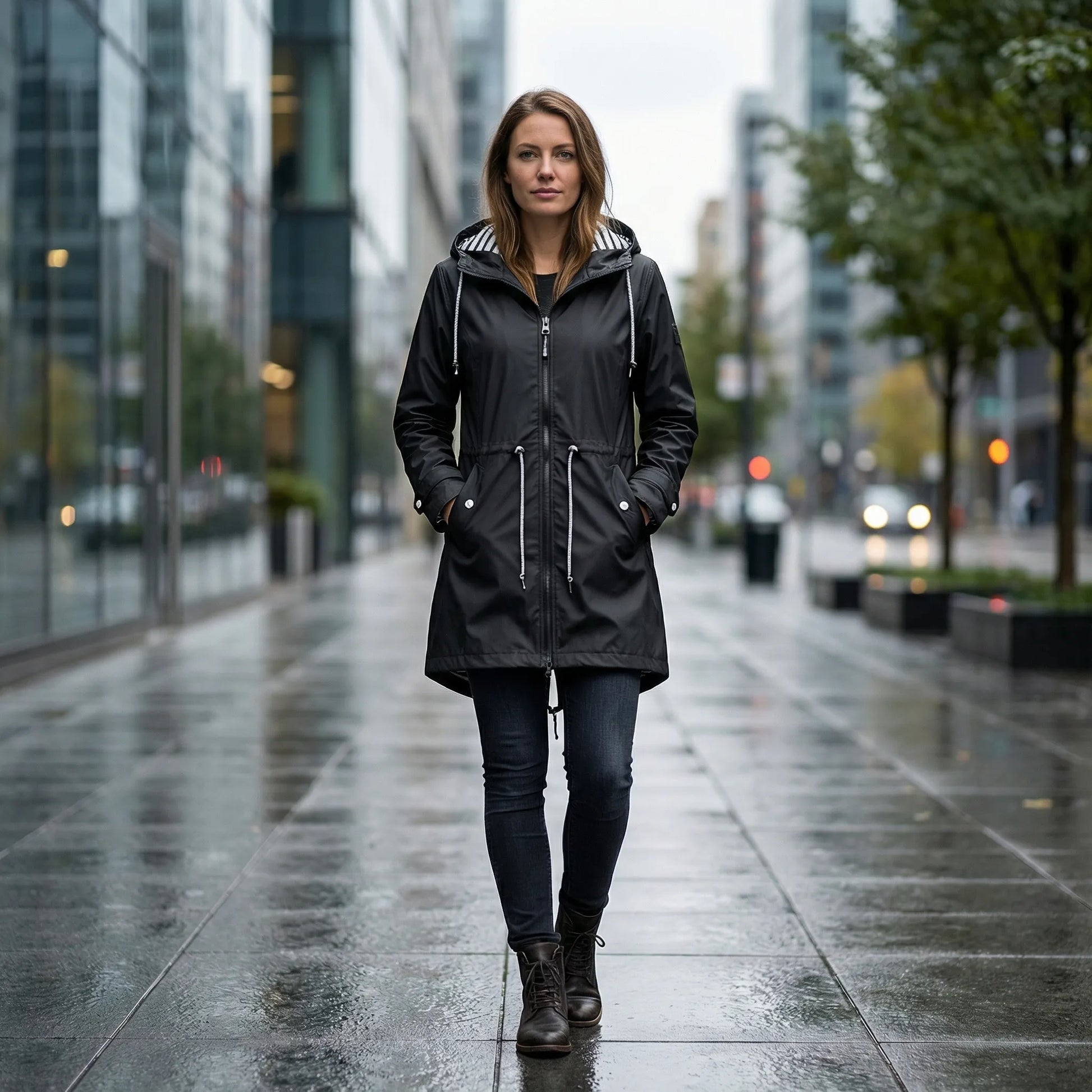 Weather-Ready Women's Raincoat Jacket With Zip - Angelique
