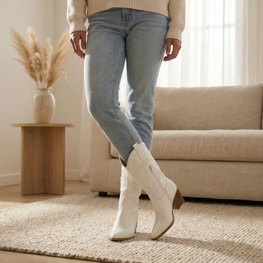 Western-Style Block Heel Boot - Danielle