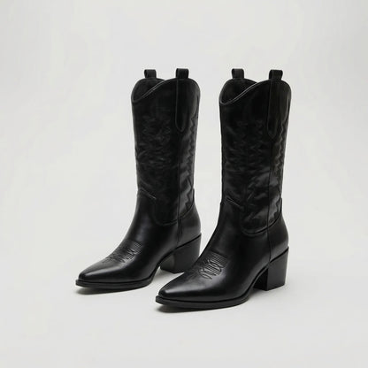 Western-Style Block Heel Boot - Danielle