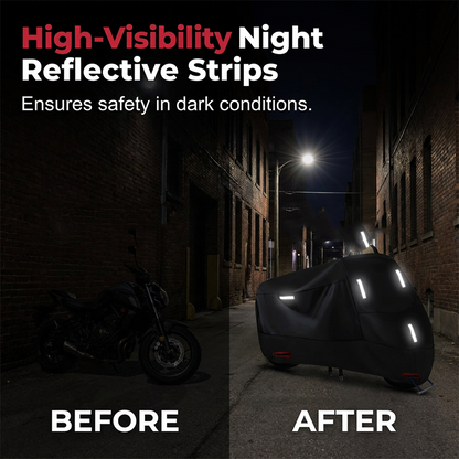 Weatherproof Motorcycle Cover | Oxford Fabric | Reflective Strips & Lock Holes 3