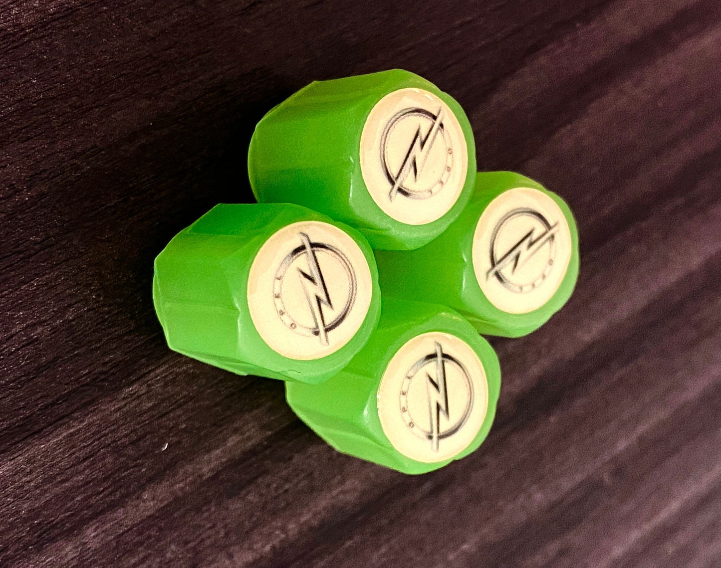 Set of 4 Glow-in-the-Dark Valve Caps with Logo – LuxaGlow