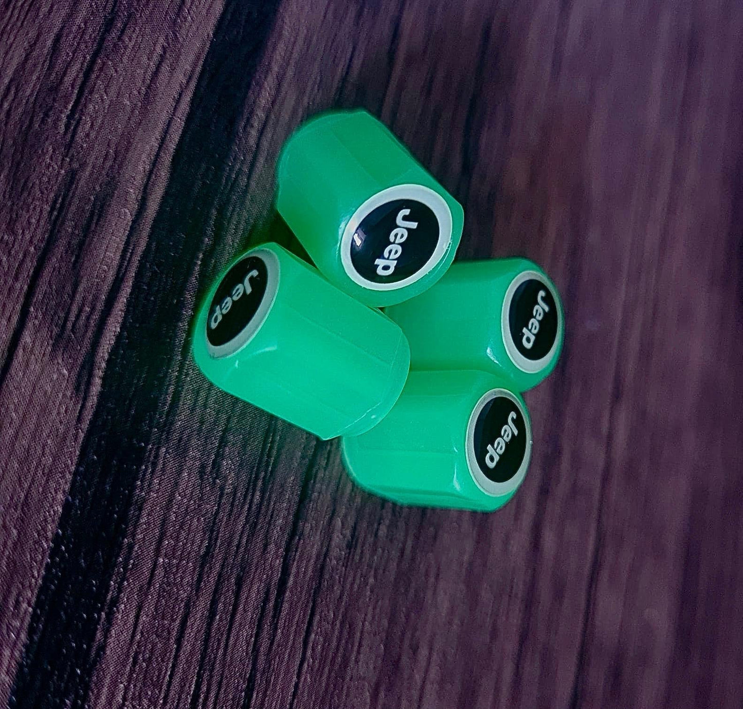 Set of 4 Glow-in-the-Dark Valve Caps with Logo – LuxaGlow