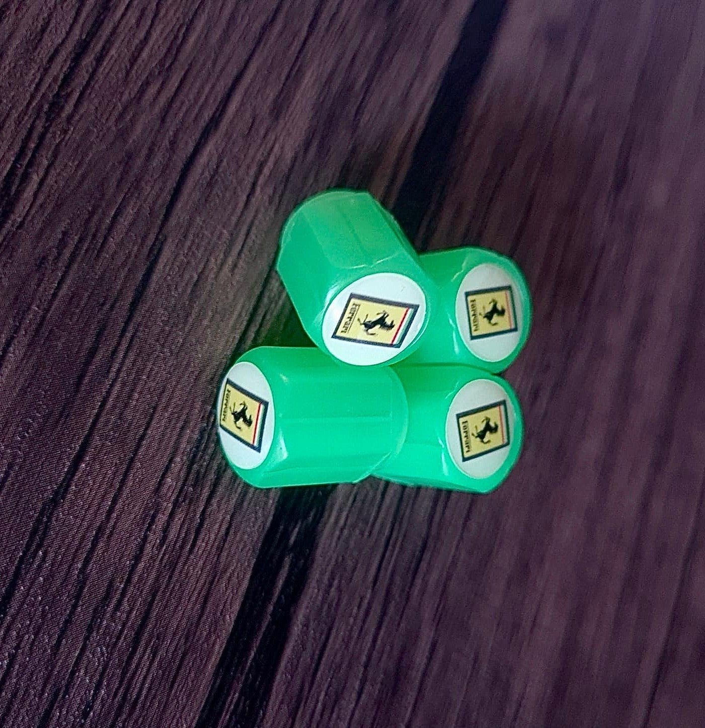 Set of 4 Glow-in-the-Dark Valve Caps with Logo – LuxaGlow