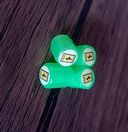 Set of 4 Glow-in-the-Dark Valve Caps with Logo – LuxaGlow