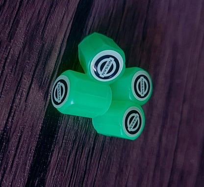 Set of 4 Glow-in-the-Dark Valve Caps with Logo – LuxaGlow