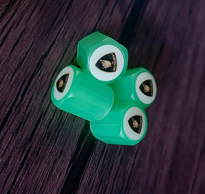 Set of 4 Glow-in-the-Dark Valve Caps with Logo – LuxaGlow