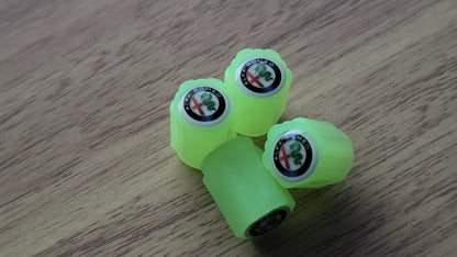 Set of 4 Glow-in-the-Dark Valve Caps with Logo – LuxaGlow