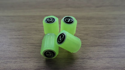 Set of 4 Glow-in-the-Dark Valve Caps with Logo – LuxaGlow