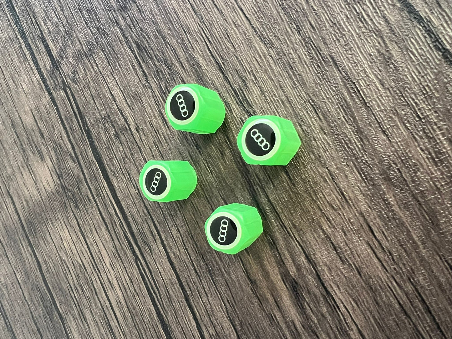Set of 4 Glow-in-the-Dark Valve Caps with Logo – LuxaGlow