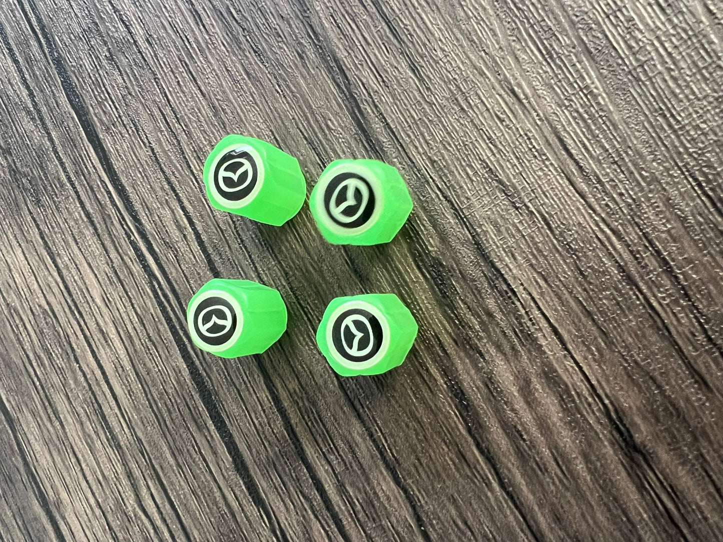 Set of 4 Glow-in-the-Dark Valve Caps with Logo – LuxaGlow