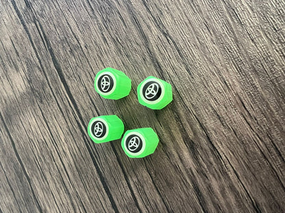 Set of 4 Glow-in-the-Dark Valve Caps with Logo – LuxaGlow