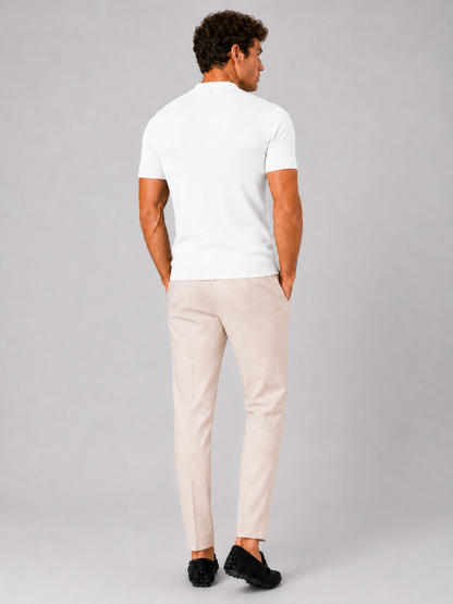Men's Mock Neck Ribbed T-Shirt Fitted Stretch Short Sleeve Top 14