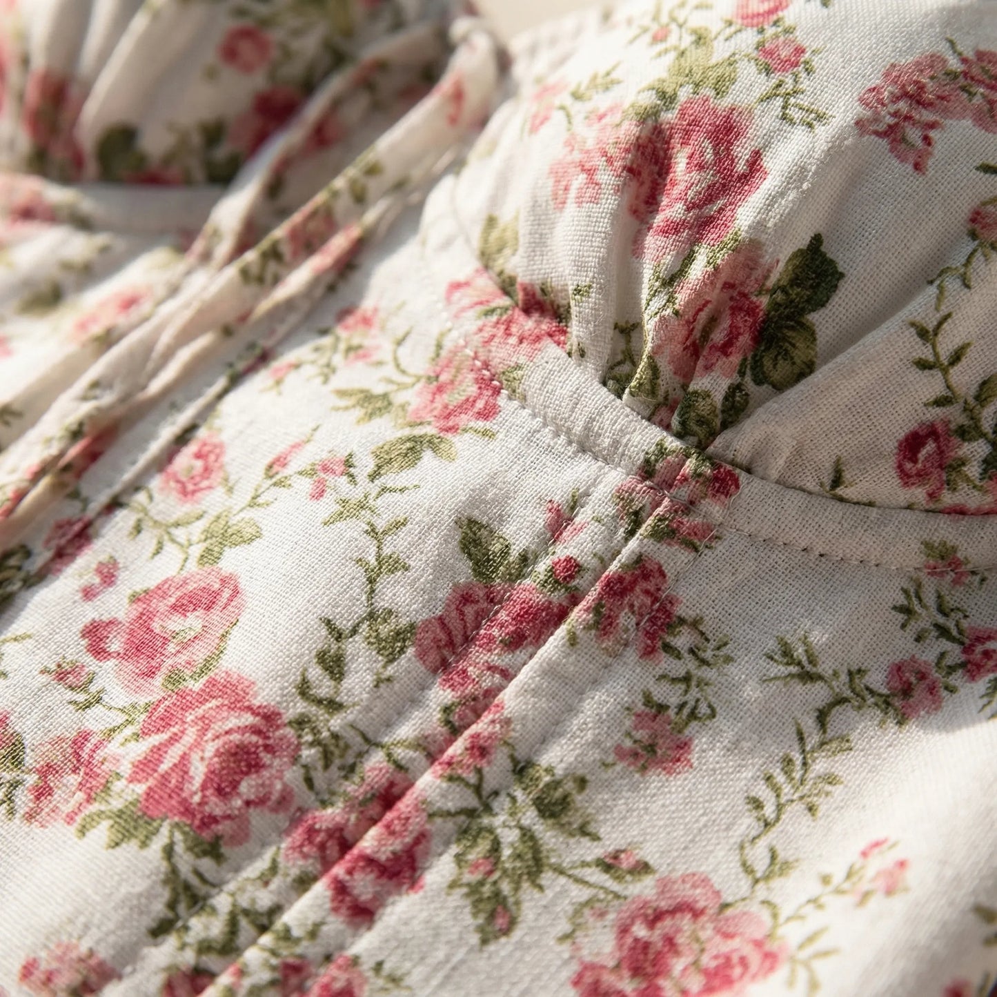 White Floral Dress Midi - Marah