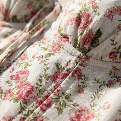 White Floral Dress Midi - Marah