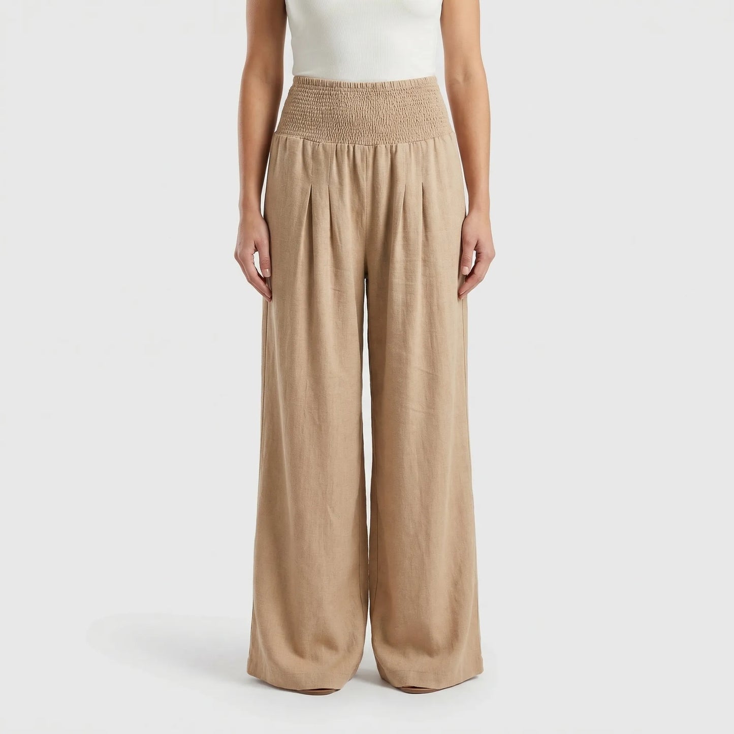 Wide-Leg High-Waist Summer Trousers - Sylvia