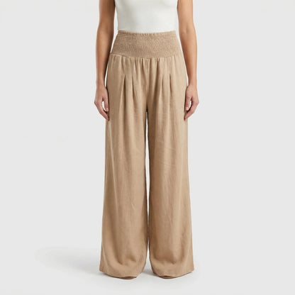 Wide-Leg High-Waist Summer Trousers - Sylvia
