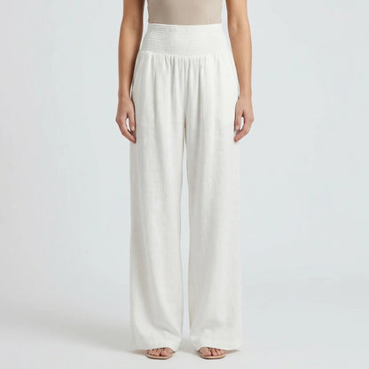 Wide-Leg High-Waist Summer Trousers - Sylvia