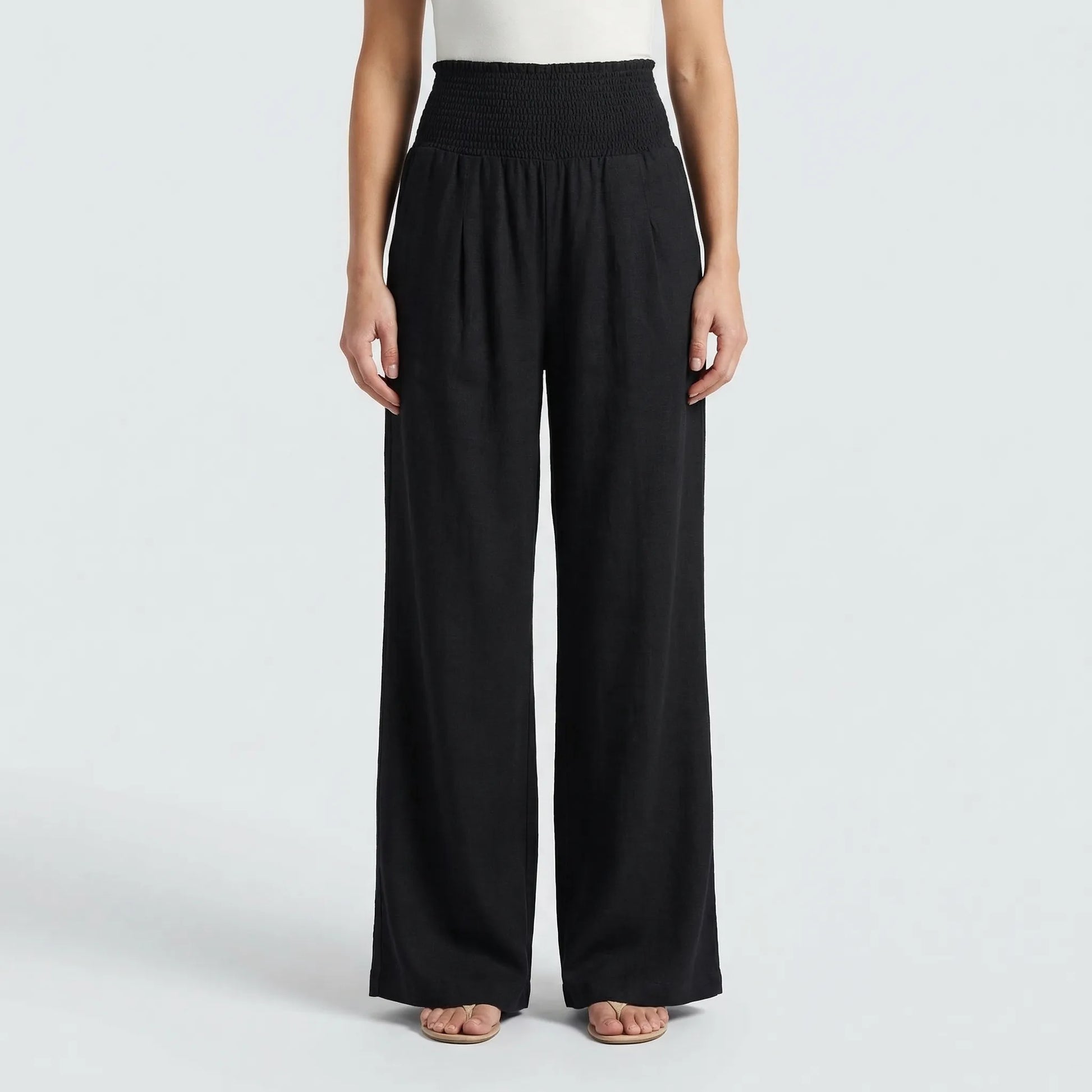 Wide-Leg High-Waist Summer Trousers - Sylvia