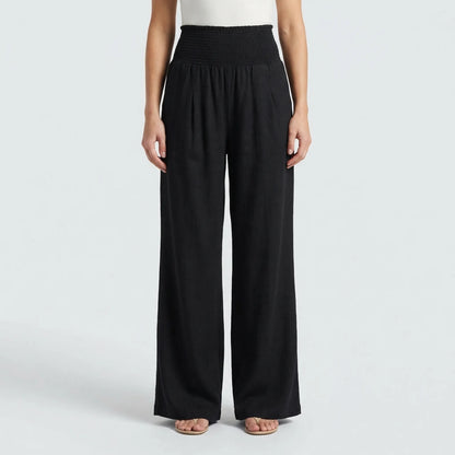 Wide-Leg High-Waist Summer Trousers - Sylvia