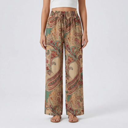 Wide-Leg Printed Boho Trousers - Hannah