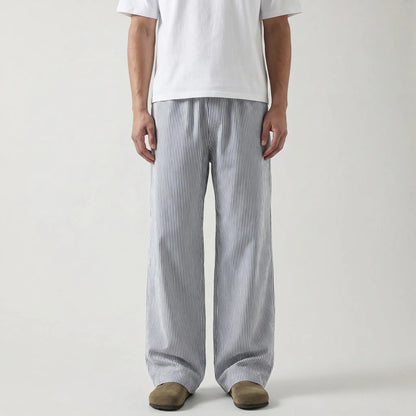 Wide-Leg Striped Casual Trousers - Alex