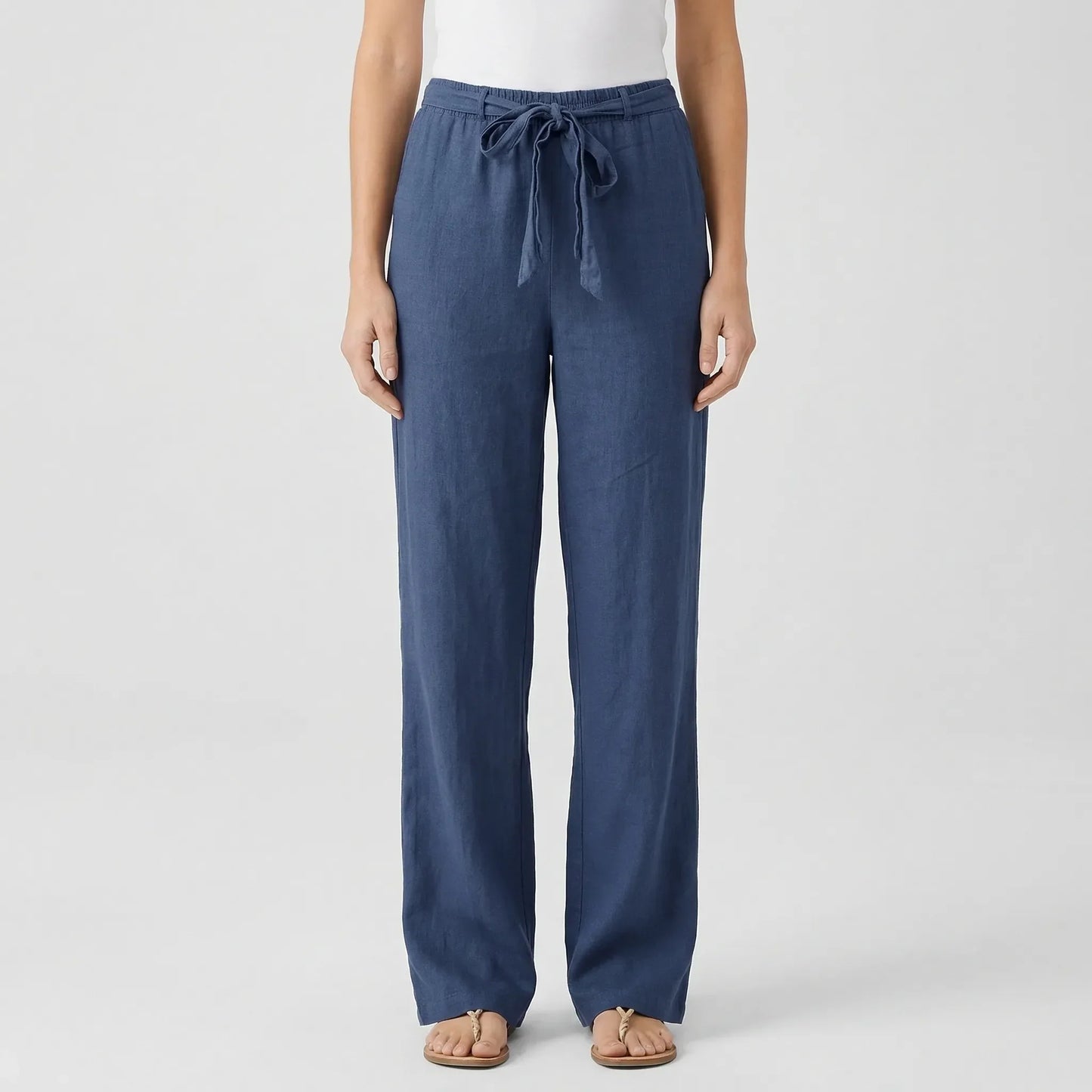 Wide-Leg Tie-Waist Women's Trousers - Laverne