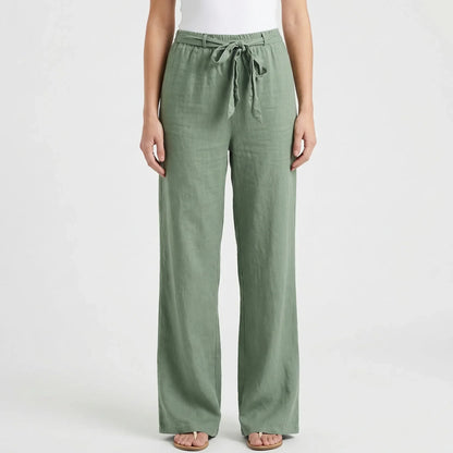 Wide-Leg Tie-Waist Women's Trousers - Laverne